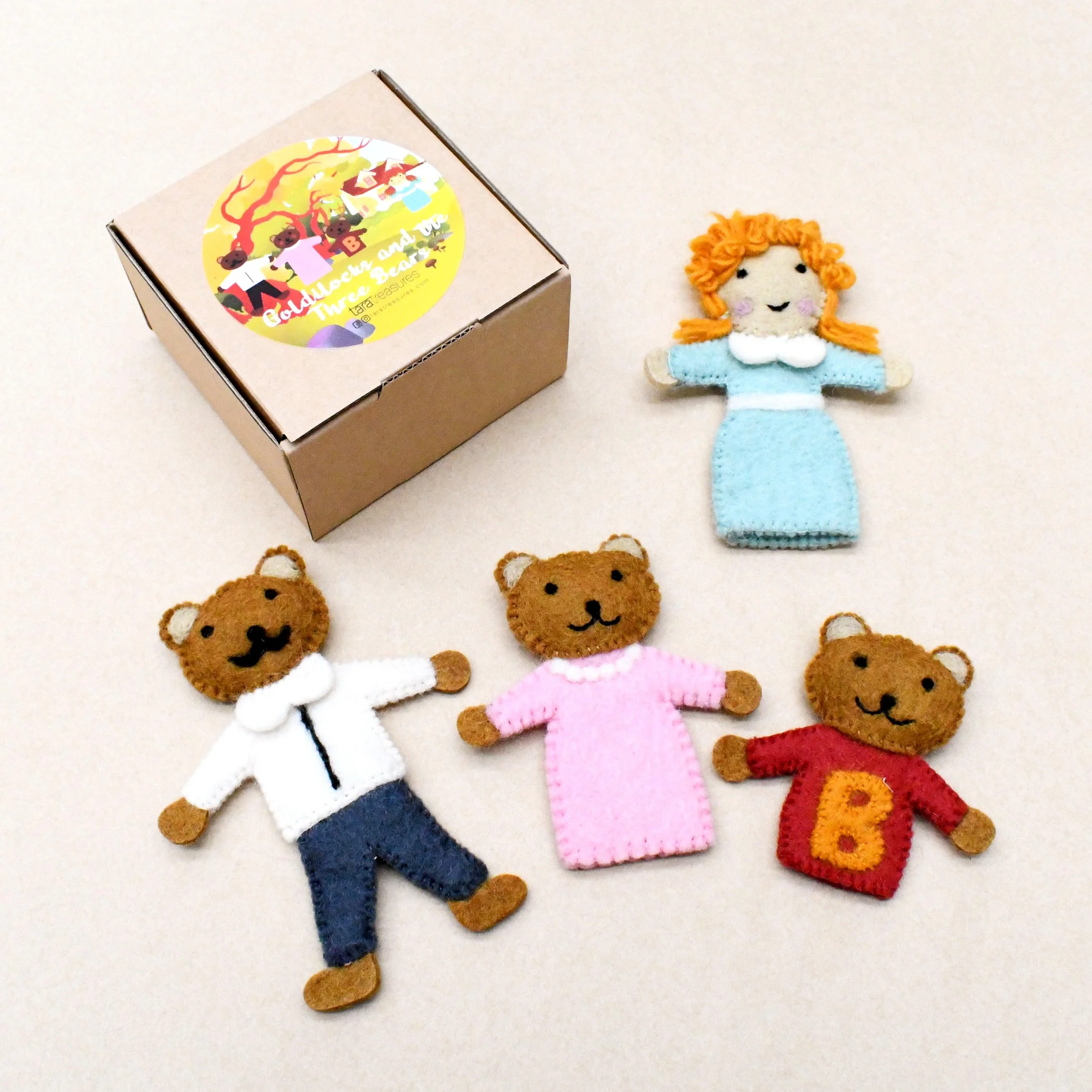 Goldilocks & The 3 Bears Finger Puppet Set