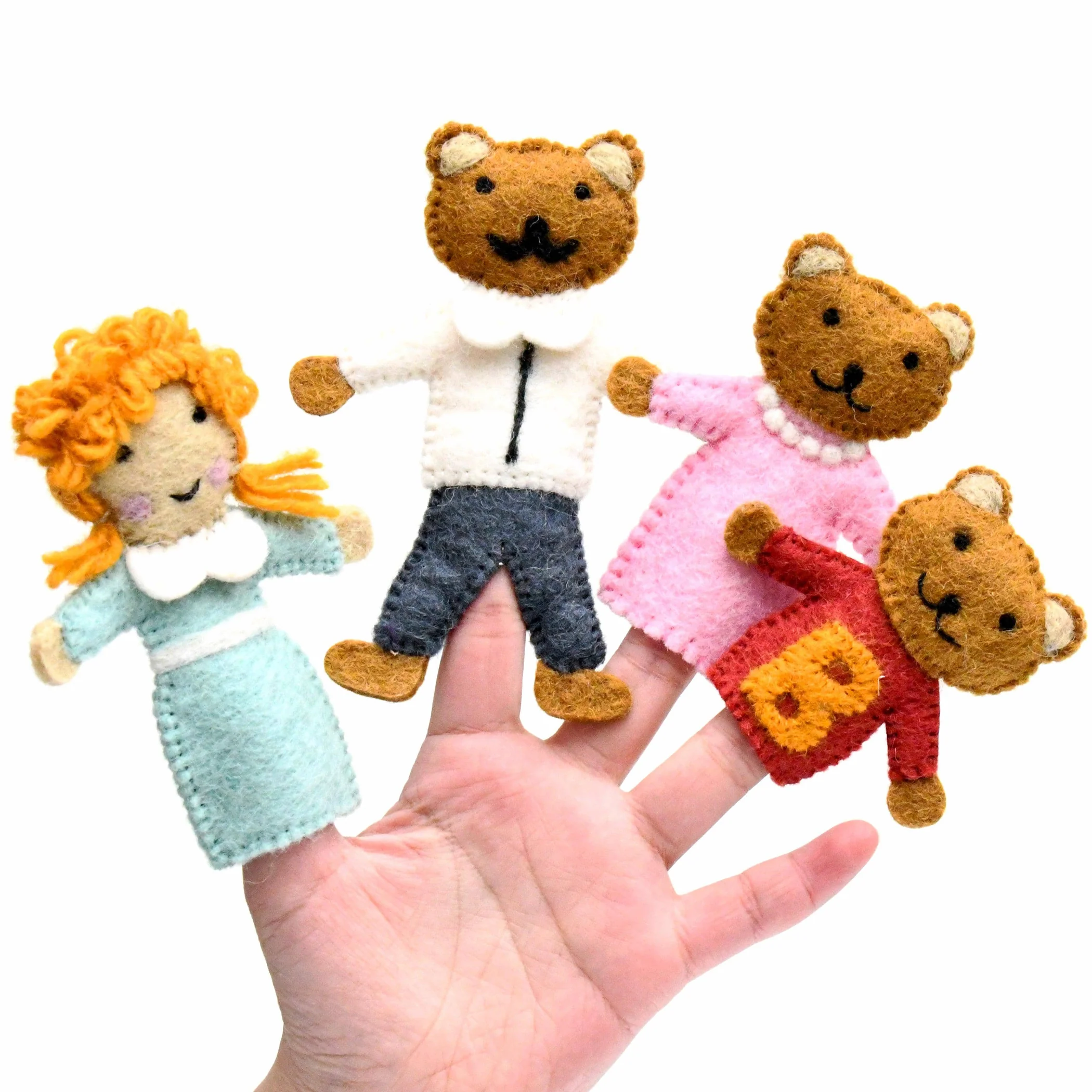 Goldilocks & The 3 Bears Finger Puppet Set