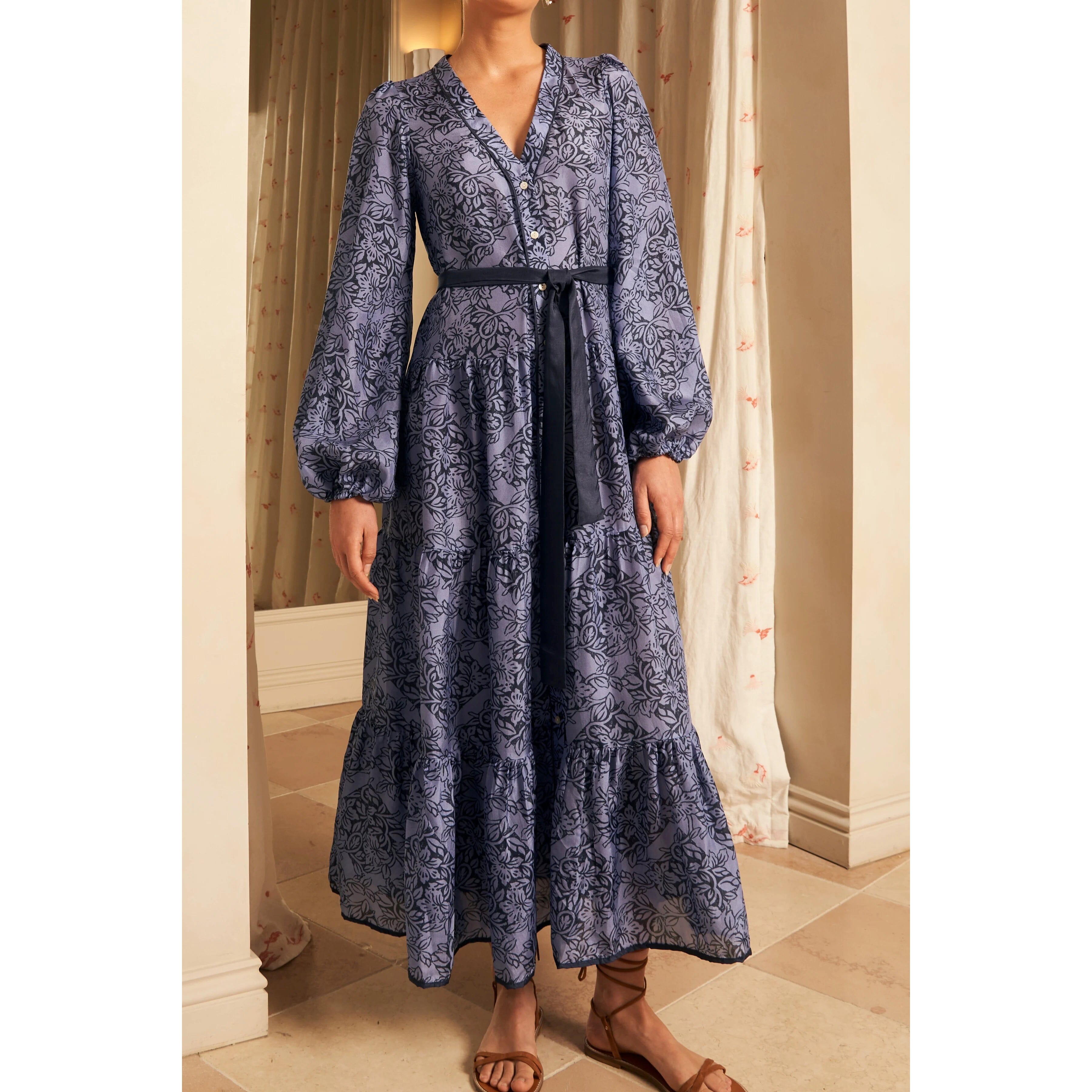 Hannah Artwear Larissa Longsleeve Maxi Dress - Margarita Serenade Hannah Artwear