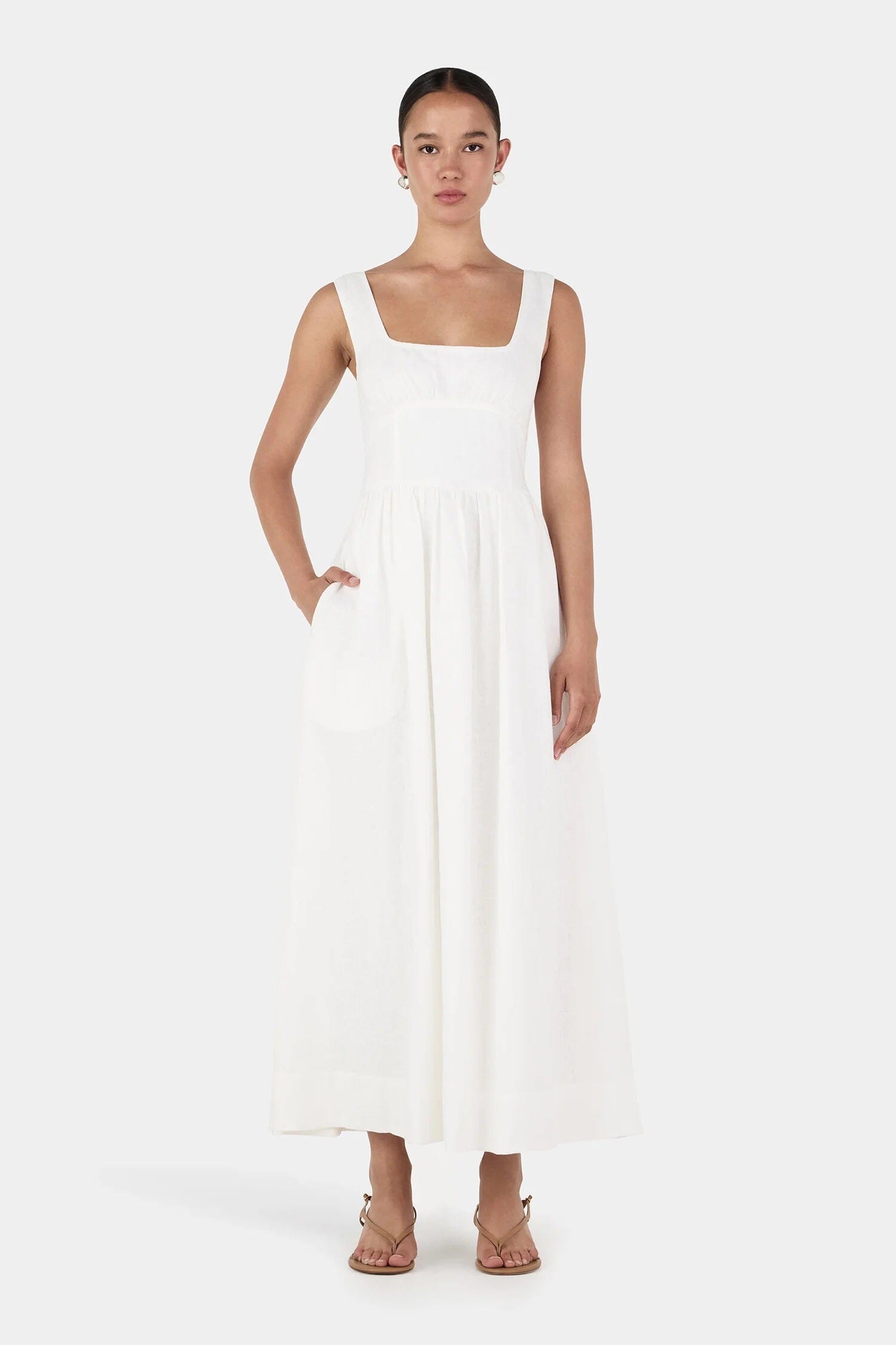 Hansen & Gretel Leonay Midi Dress - Ivory Hansen & Gretel