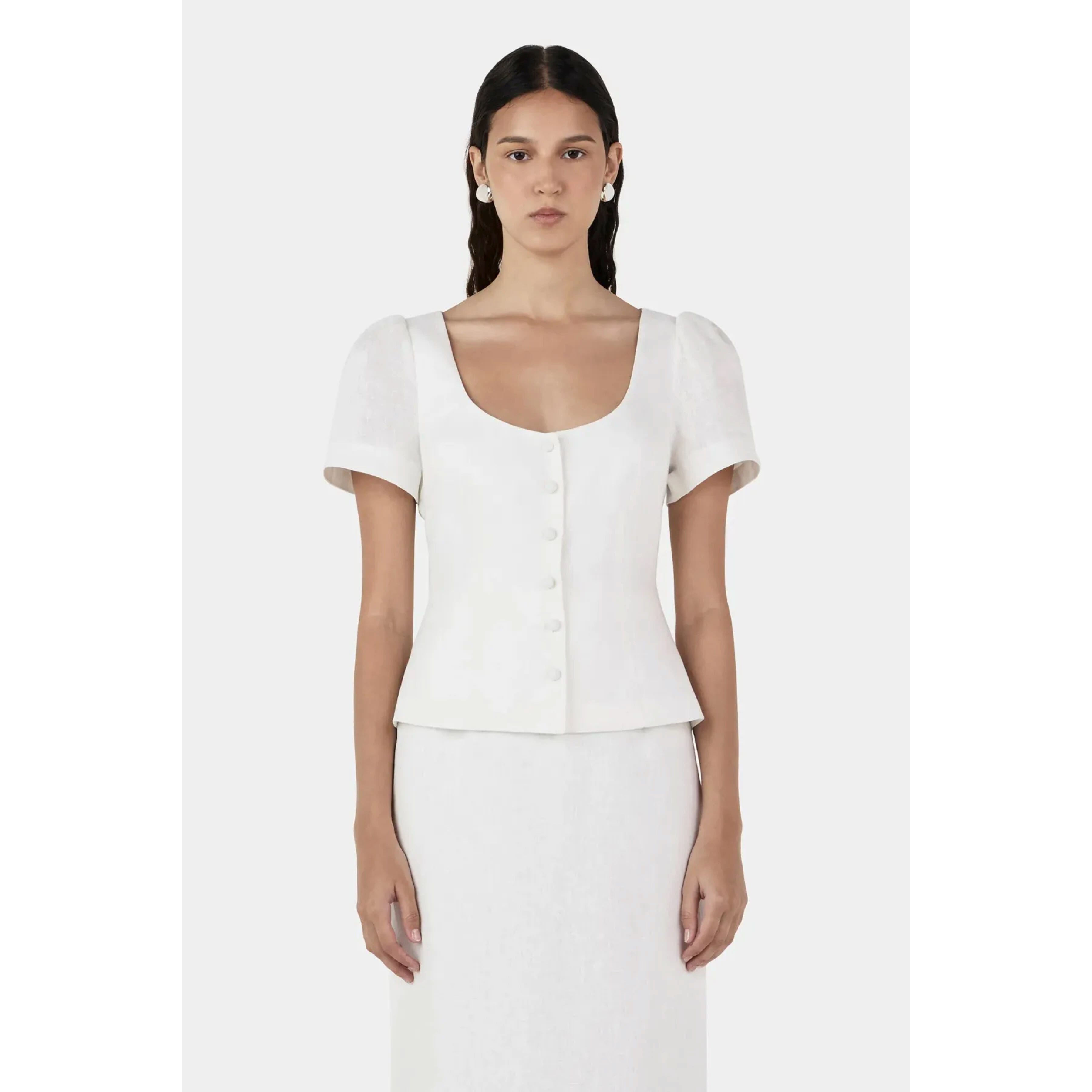 Hansen & Gretel Sellar Linen Top - Ivory Hansen & Gretel