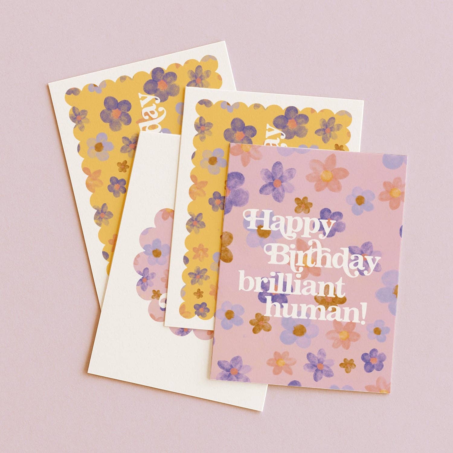 'Happy Birthday Brilliant Human' Blossoms Greeting Card Daymaker Stationery