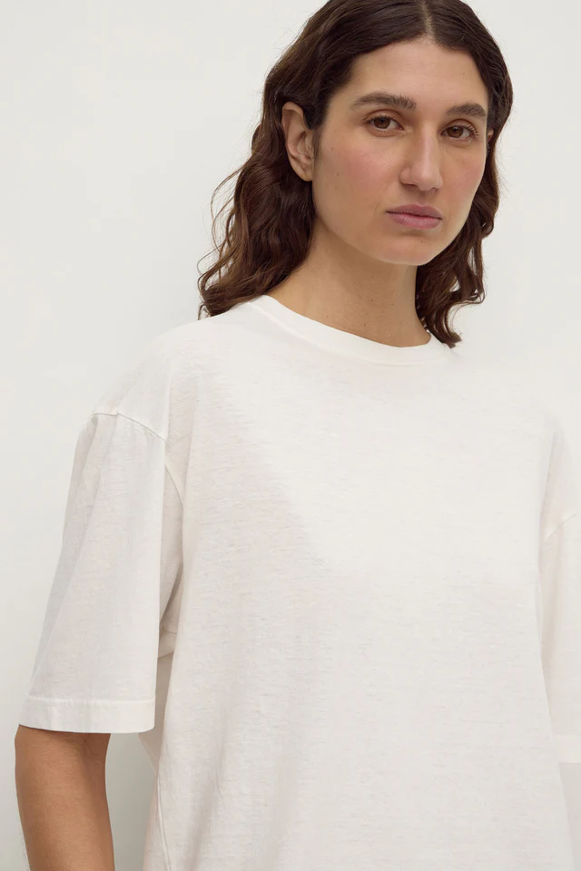 Assembly Label Kira Cotton Hemp Tee - Antique White