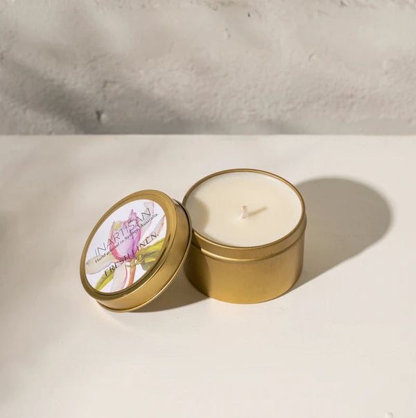 Inartisan Hand Poured Soy Candle in Brass Tin - Fresh Linen Inartisan
