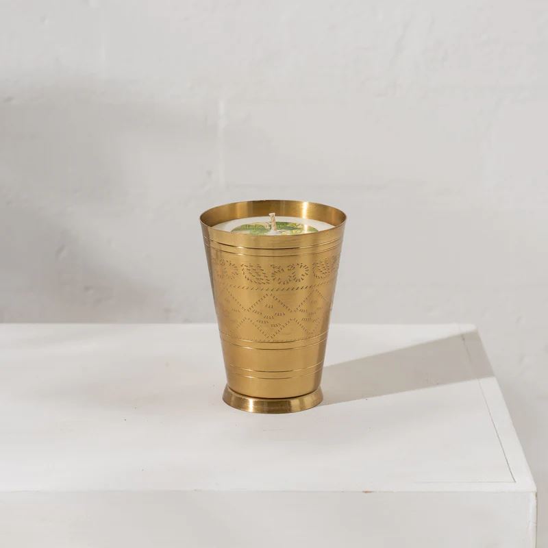 Inartisan Handpoured Soy Candle in Brass Lassi Cup - Botanica Inartisan