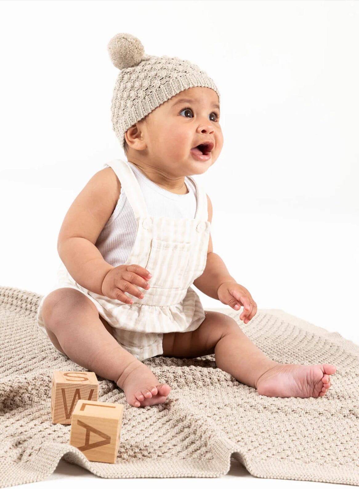 Indus Mini Popcorn Baby Blanket - Stone Indus Design
