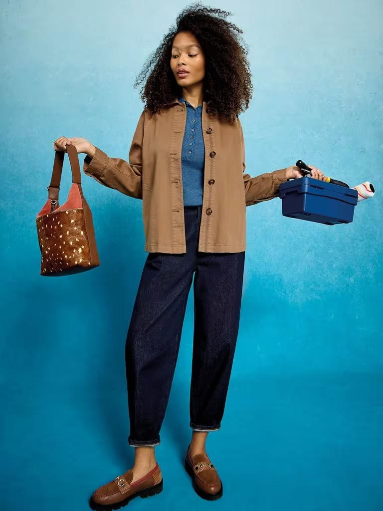 White Stuff Eden Denim Jacket - Dark Natural