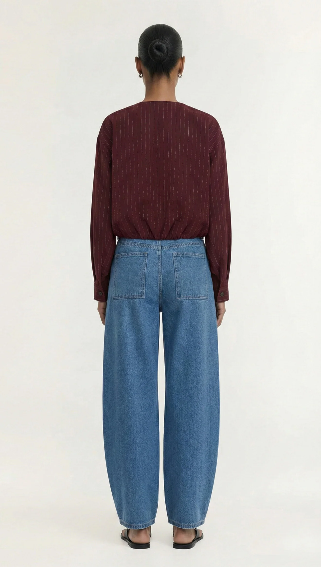 Staple The Label Reed Crop Jacket - Wine Pinstripe