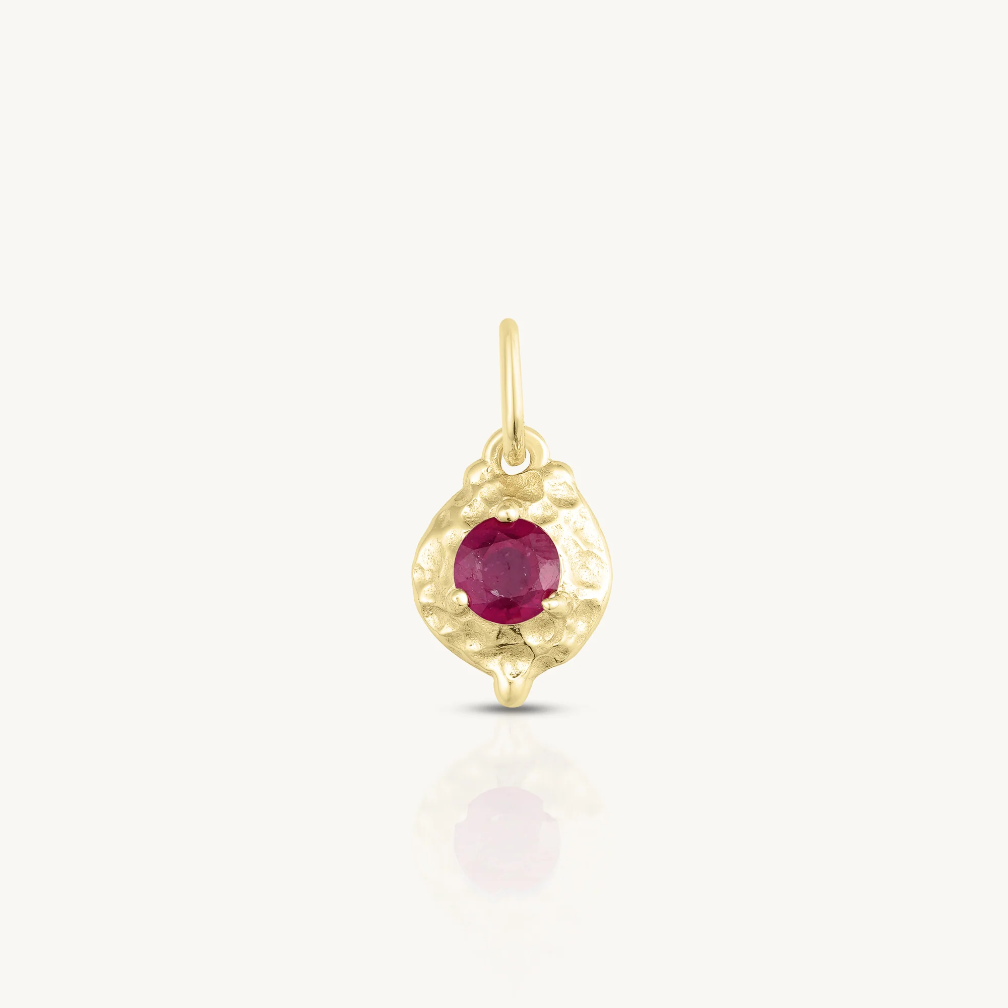 ToniMay July Ruby Gold Birthstone Necklace Charm
