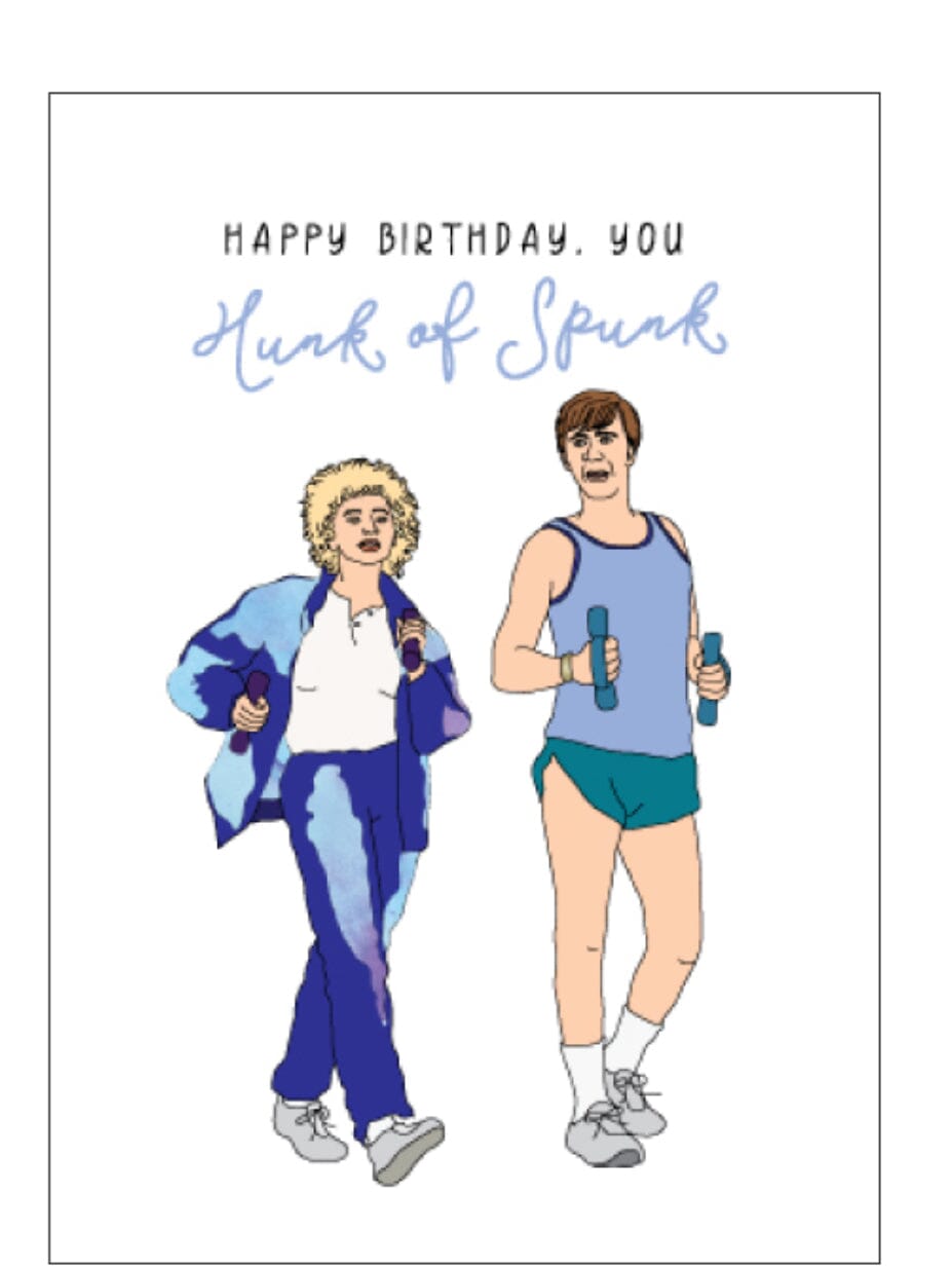 Kath and Kel ‘Hunk of Spunk’ birthday card Eclectic House