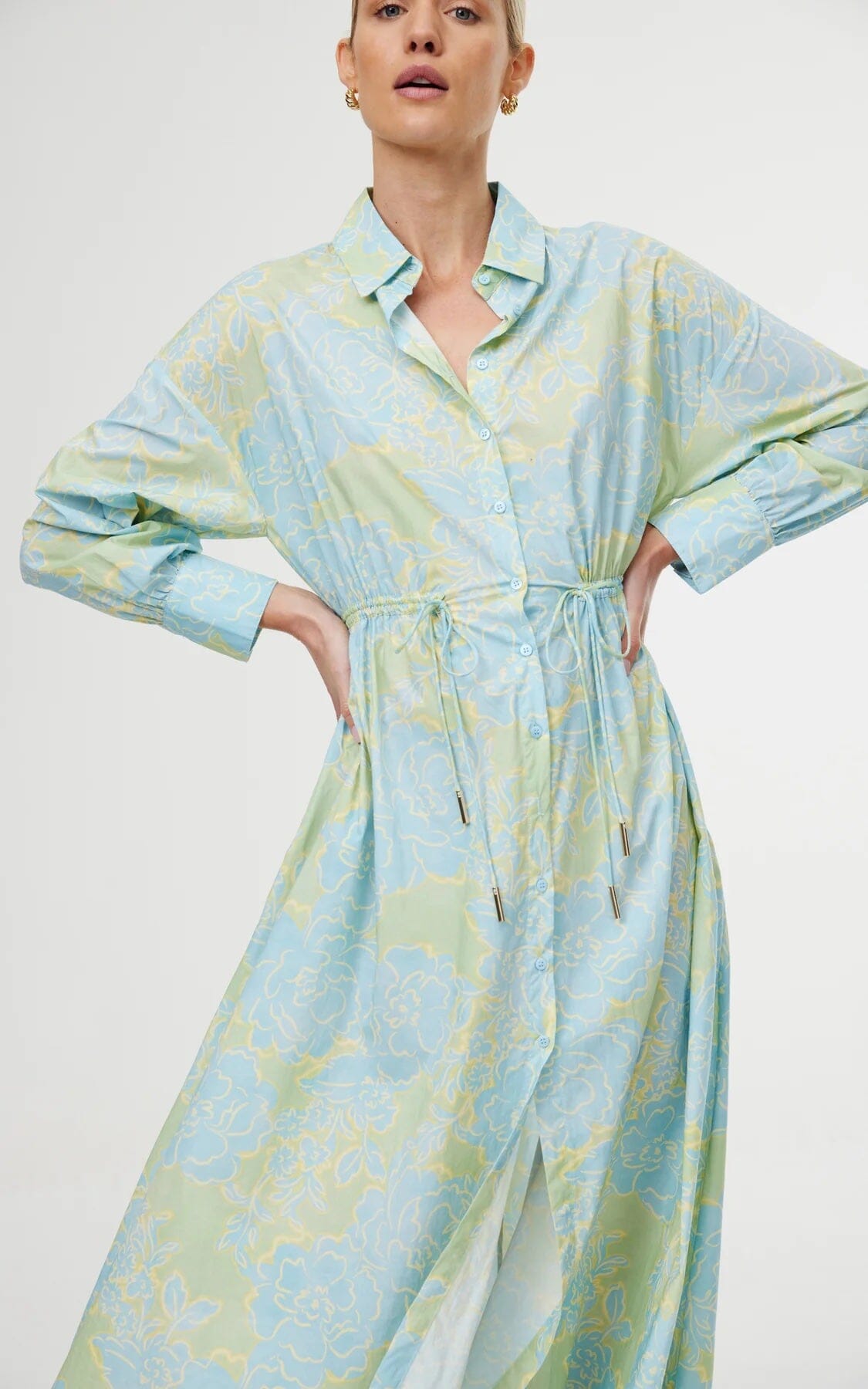 Kinney Isla Shirt Dress- Ocean Bloom Kinney