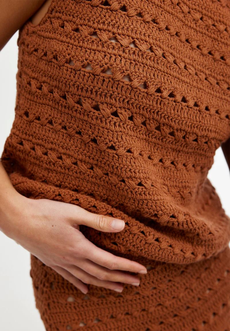 Kinney Laura Crochet Skirt - Rust Kinney