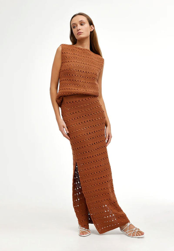 Kinney Laura Crochet Skirt - Rust Kinney
