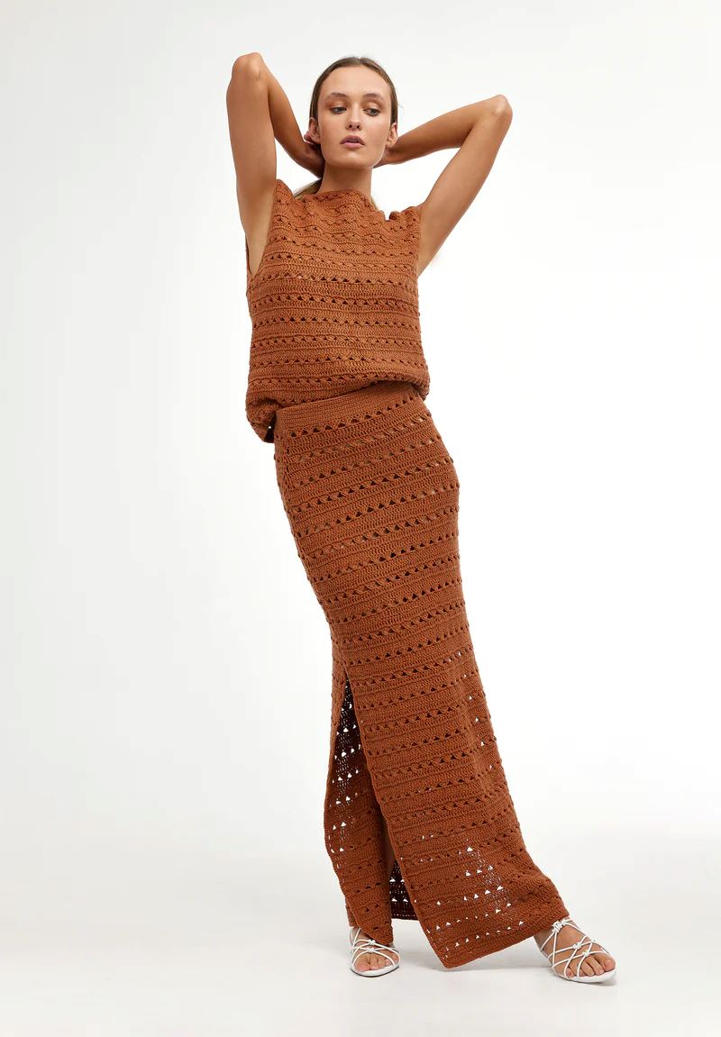 Kinney Laura Crochet Top - Rust Kinney