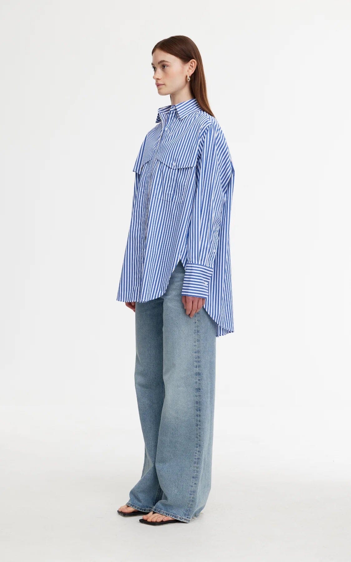 Kinney Riley Shirt - Navy/White Stripe Kinney