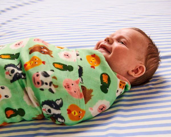 Kip & Co Bamboo Swaddle - Farm Friends Kip & Co