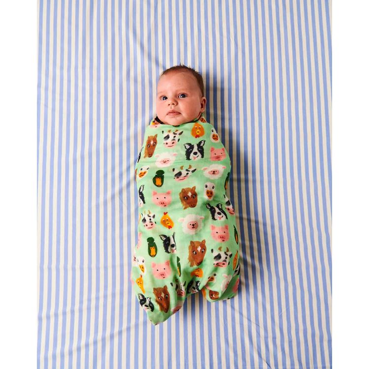 Kip & Co Bamboo Swaddle - Farm Friends Kip & Co