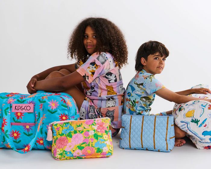 Kip & Co Follow The Sun Yellow Quilted Cotton Toiletry Purse Kip & Co