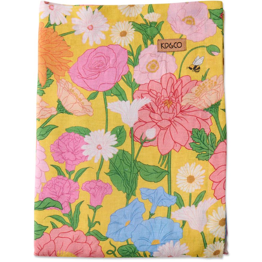 Kip & Co Follow The Sun Yellow Tablecloth - Large Rectangle Kip & Co