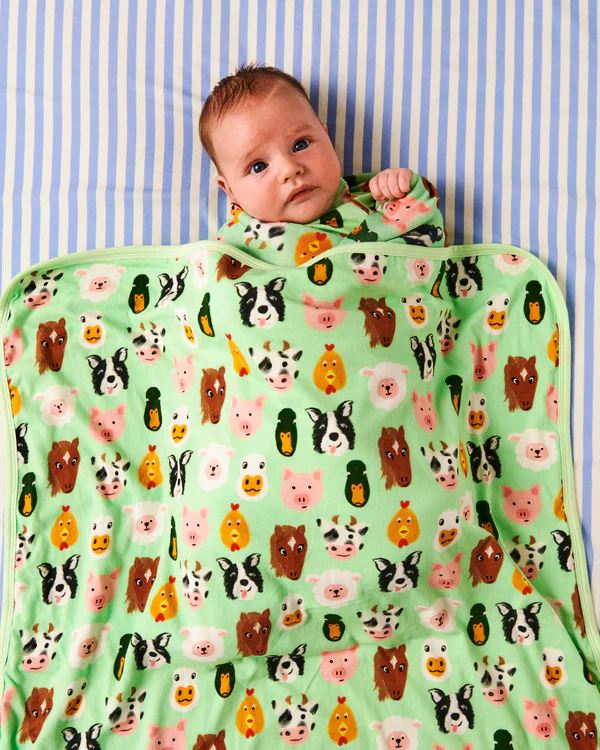 Kip & Co Organic Cotton Snuggle Blanket - Farm Friends Kip & Co