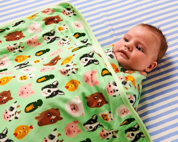 Kip & Co Organic Cotton Snuggle Blanket - Farm Friends Kip & Co