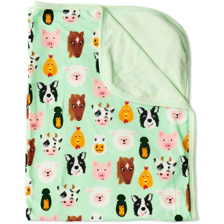 Kip & Co Organic Cotton Snuggle Blanket - Farm Friends Kip & Co