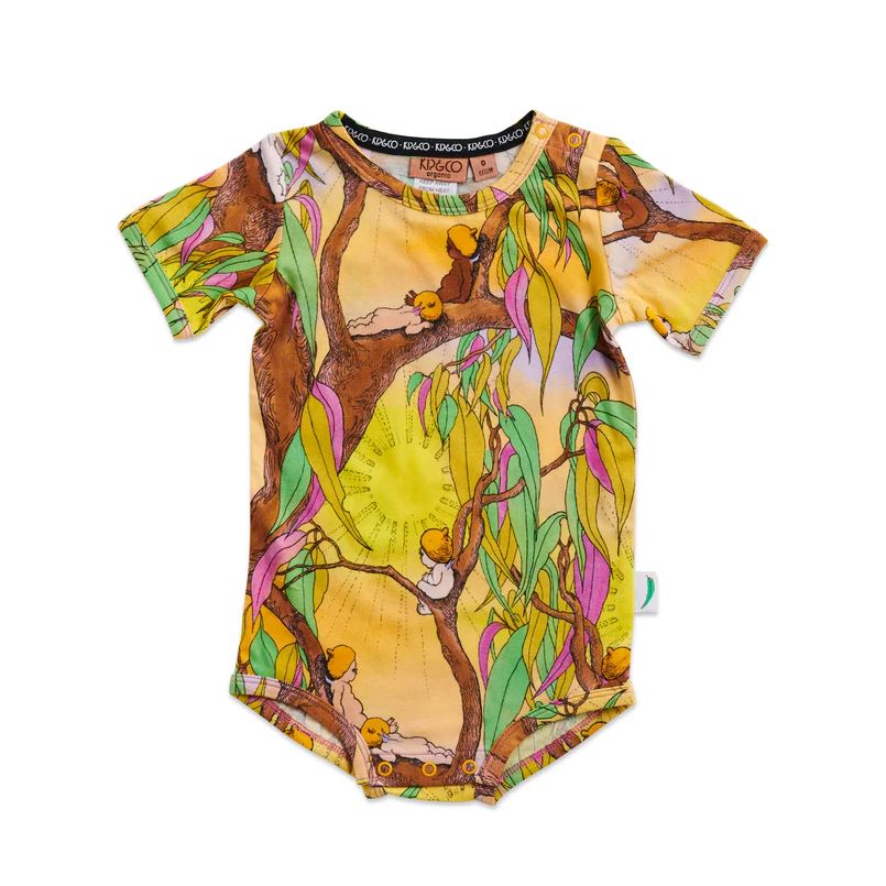 Kip & Co Organic Short Sleeve Romper - Sunrise Delight Kip & Co