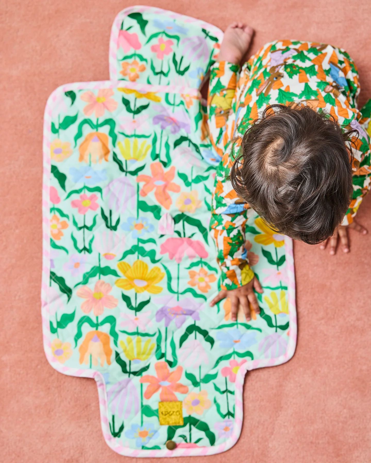 Kip & Co Popping Flowers Green Baby Change Mat Kip & Co