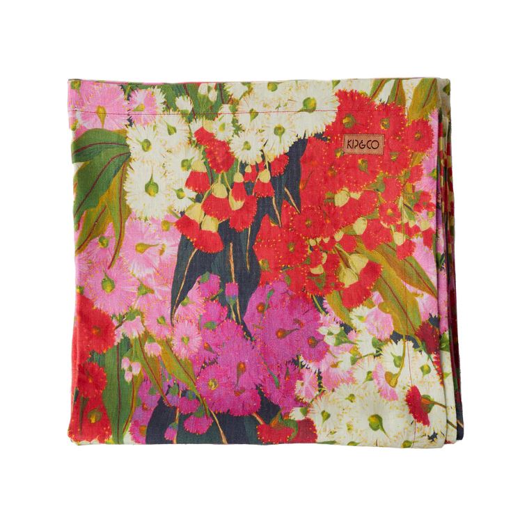 Kip & Co Rectangular Large Linen Tablecloth - Bush Blossom Kip & Co