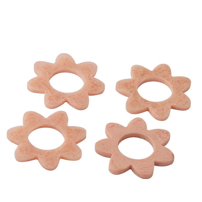 Kip Resin Napkin Ring Set of 4 - Peach Napkin Rings Coast to Coast Home 
