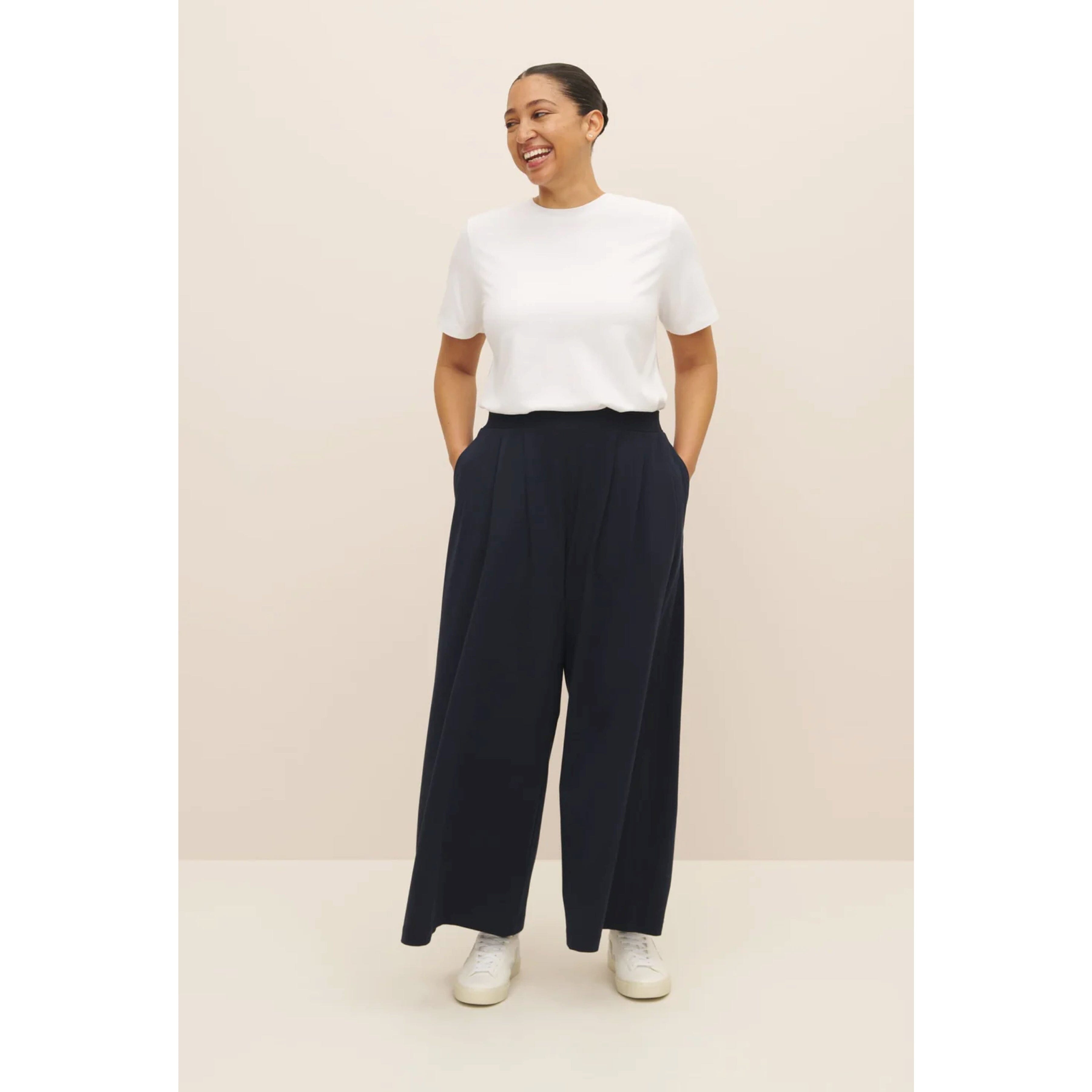 Kowtow Drape Pant- Navy Kowtow