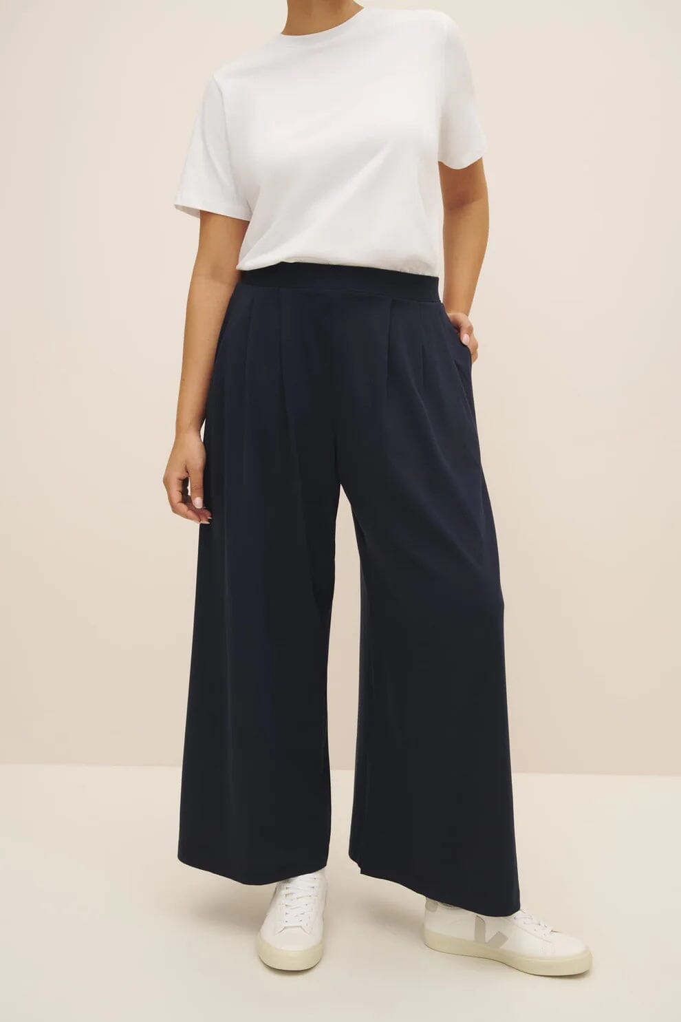 Kowtow Drape Pant- Navy Kowtow