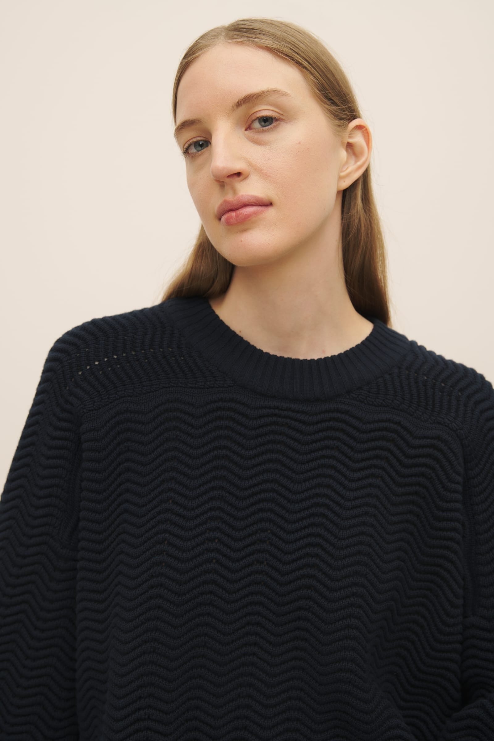 Kowtow Zig Zag Crew- Indigo Kowtow