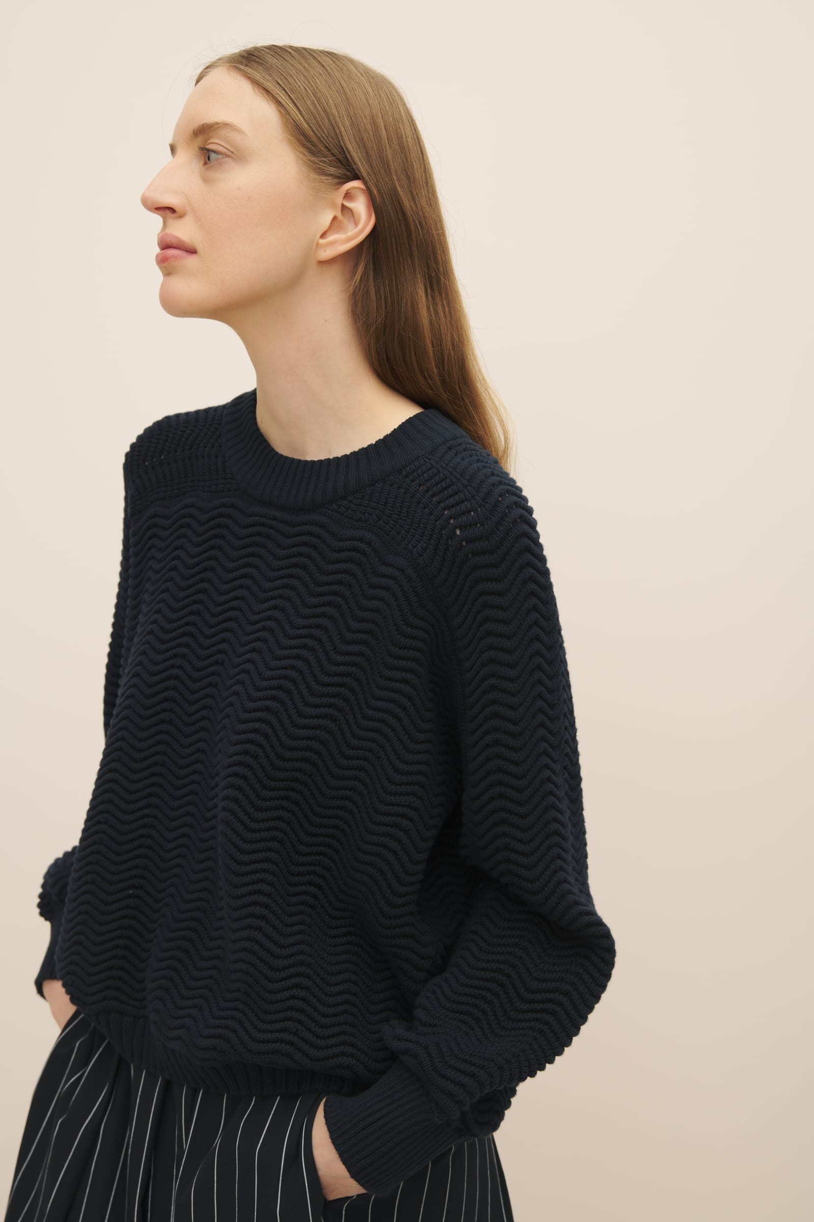 Kowtow Zig Zag Crew- Indigo Kowtow