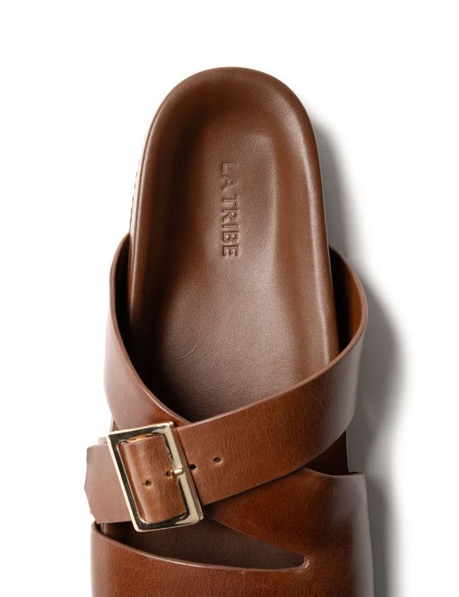 La Tribe Buckle Strap Slide - Cognac Slides La Tribe 