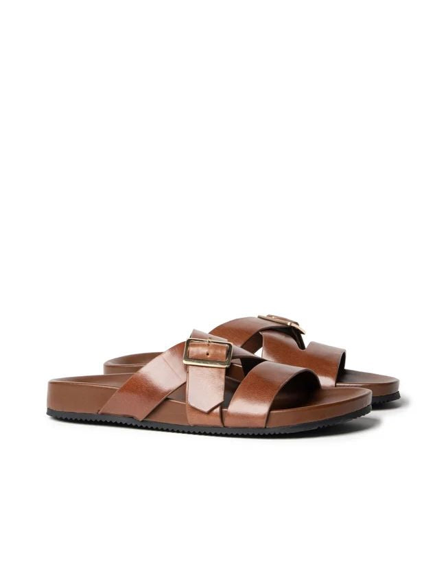 La Tribe Buckle Strap Slide - Cognac Slides La Tribe 