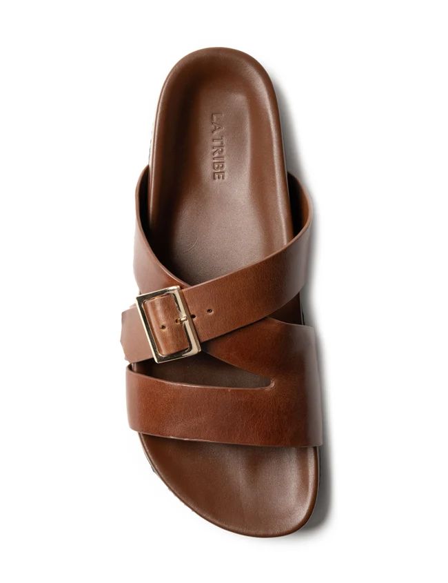 La Tribe Buckle Strap Slide - Cognac Slides La Tribe 