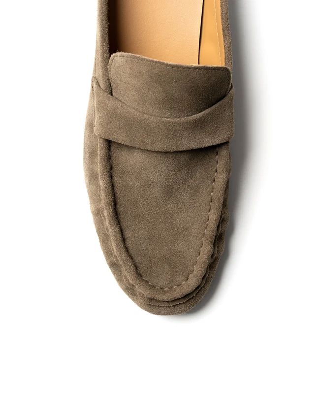 La Tribe Naomi Mule - Khaki Suede Slides La Tribe 