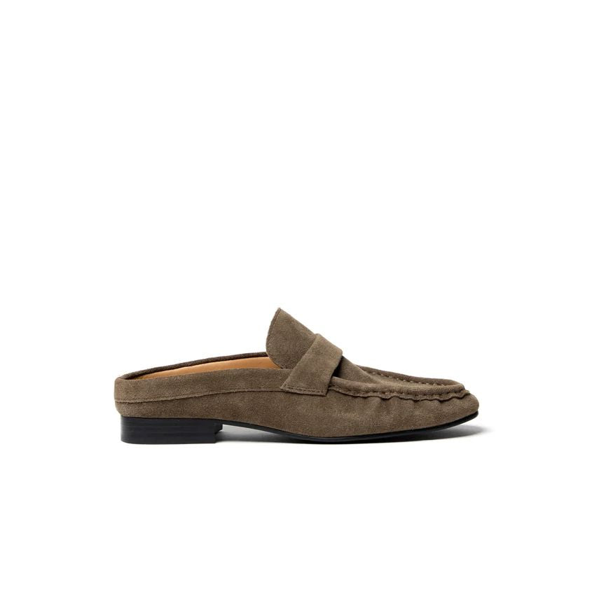 La Tribe Naomi Mule - Khaki Suede Slides La Tribe 