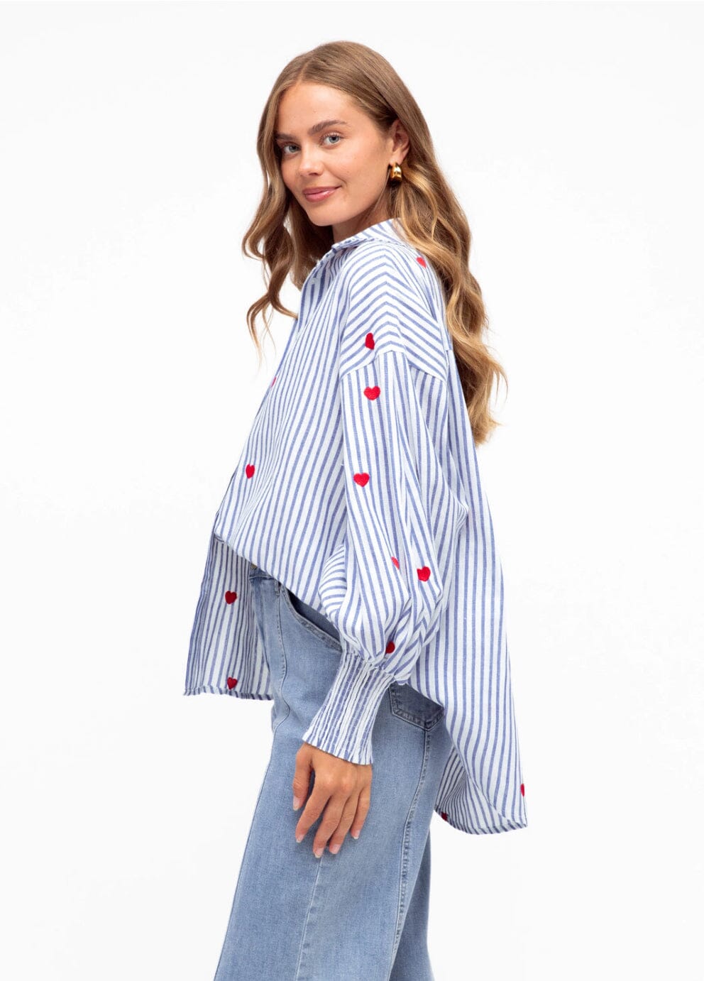 Label Of Love Heart Embroidery Shirt Eclectic House