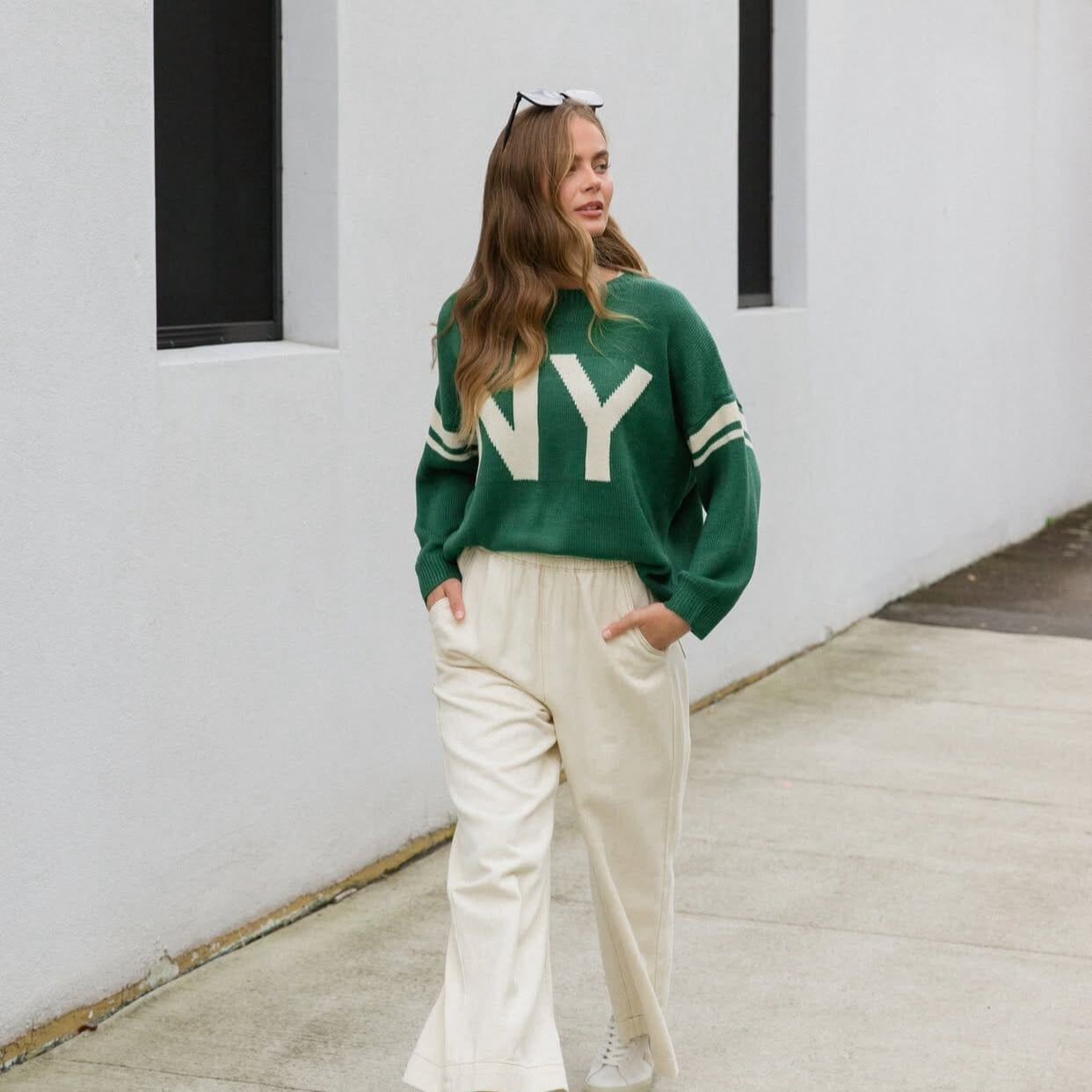 Label of Love New York Jumper - Emerald Label of Love