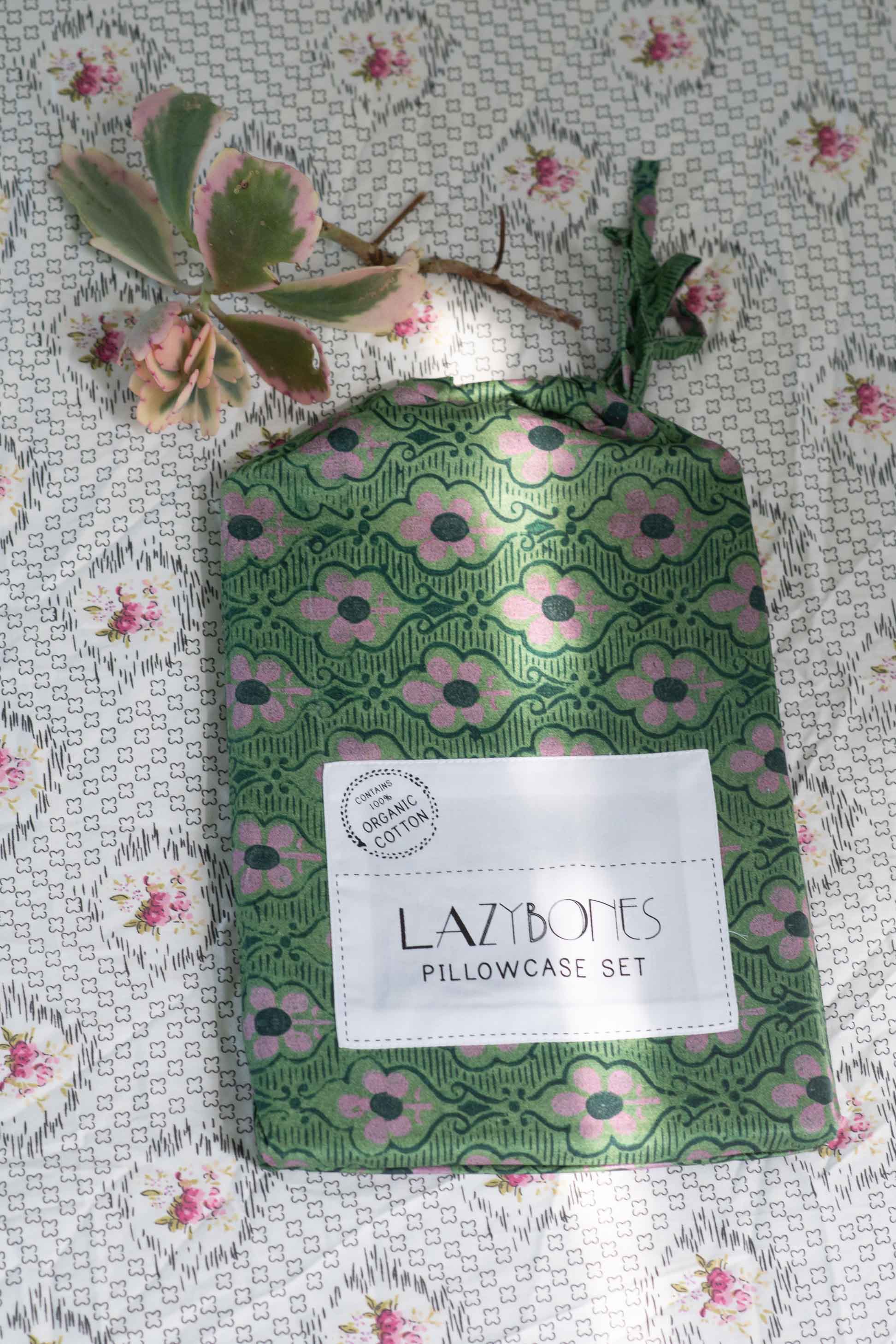 Lazy Bones Summer Flowers pillowcase set Lazy Bones