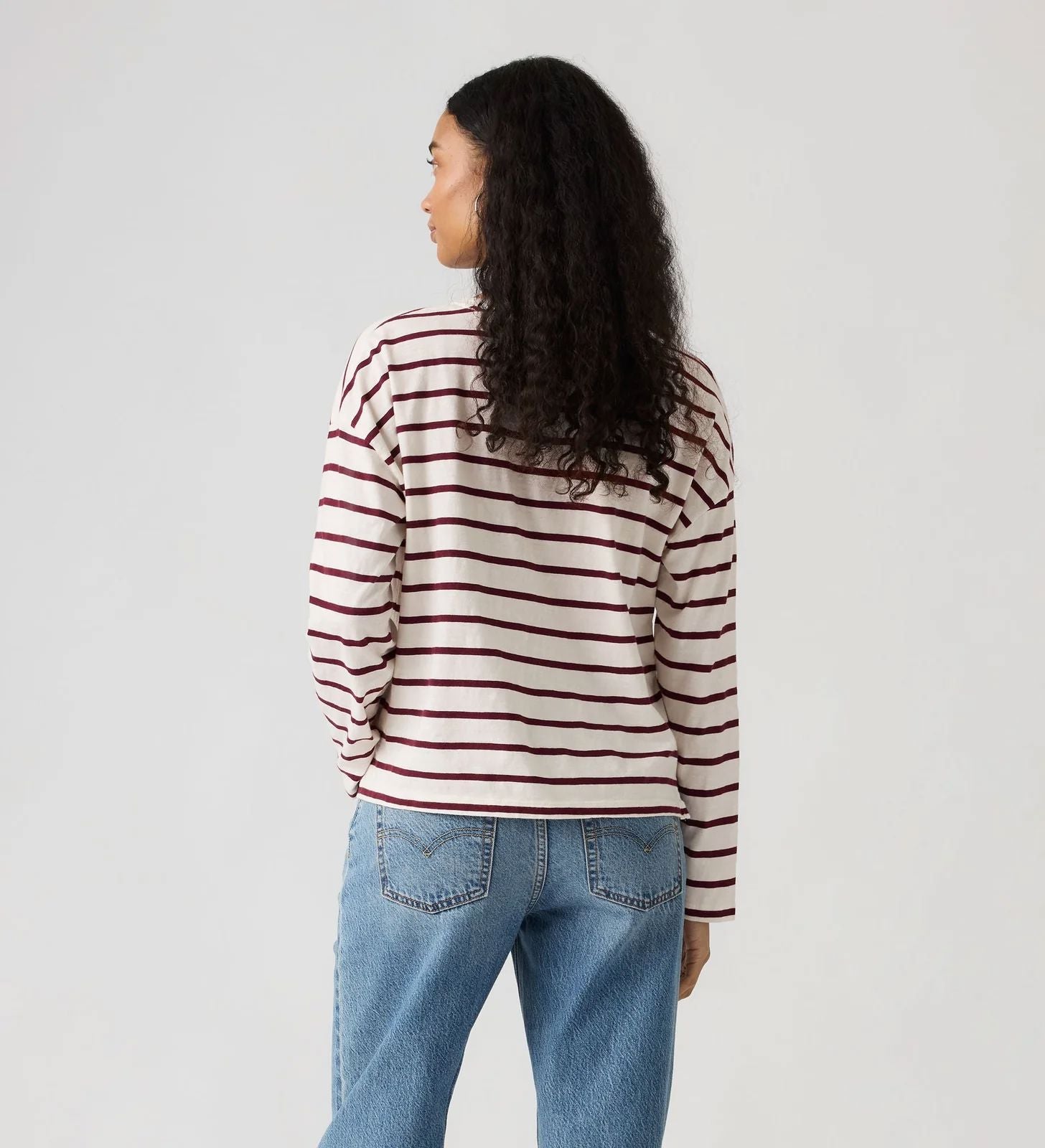 Levi's Julie Slub Long Sleeve Saint - Stripe Egret Long Sleeve Top Levi's 