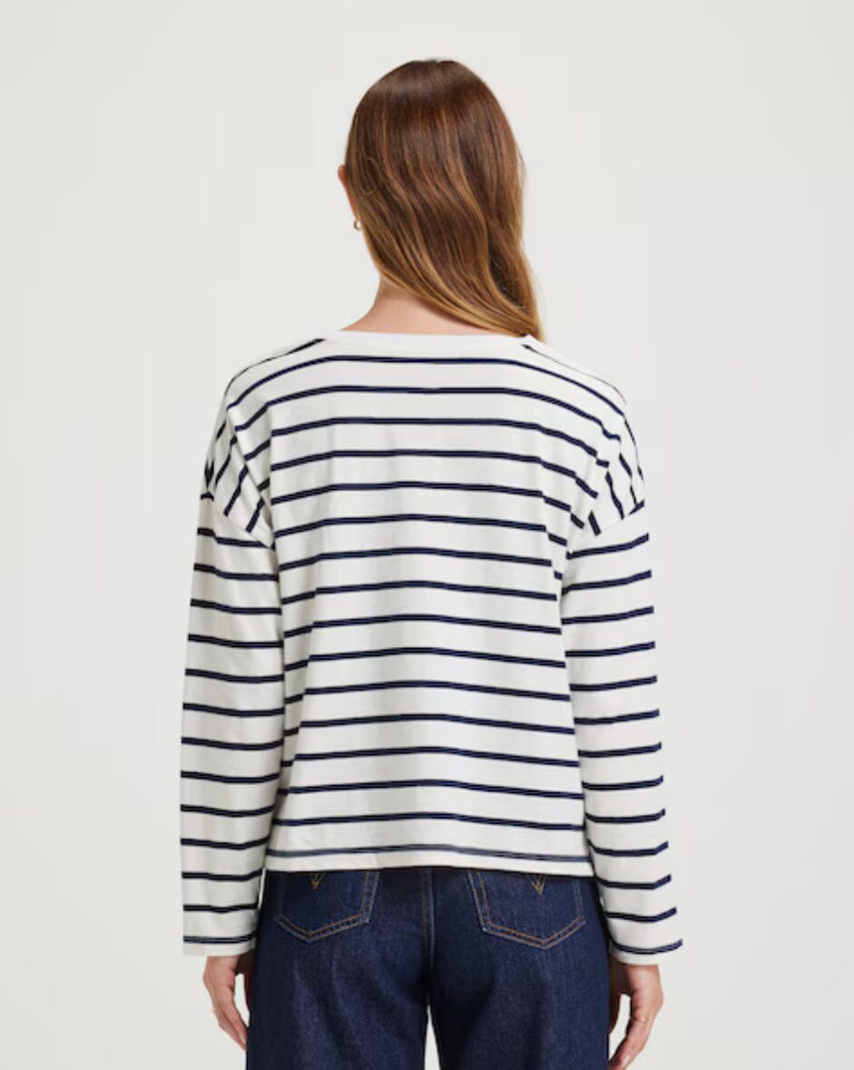 Levi's Julie Slub Long Sleeve Saint - Stripe Egret Levi's