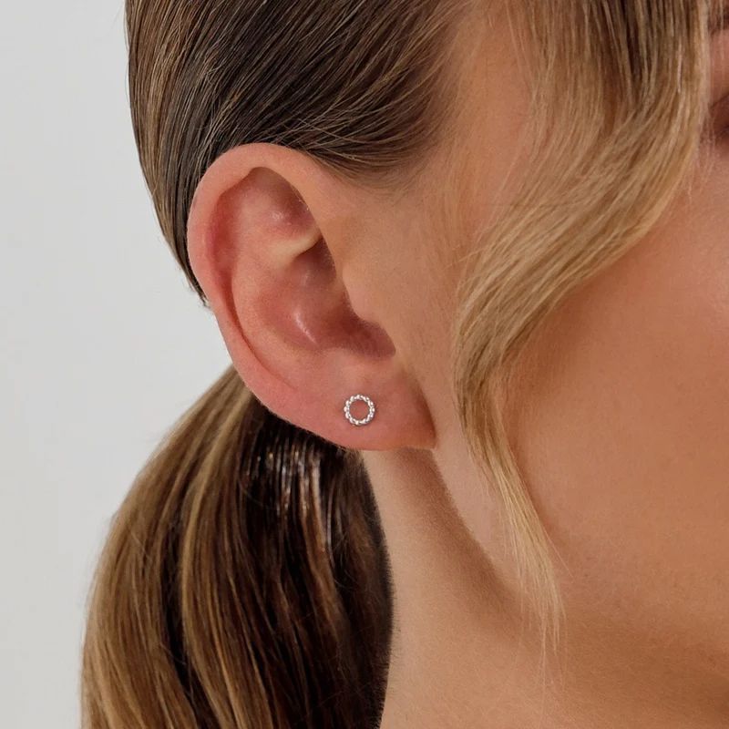Linda Tahija Beaded Circle Stud Earrings - 18k Gold Vermeil Linda Tahija