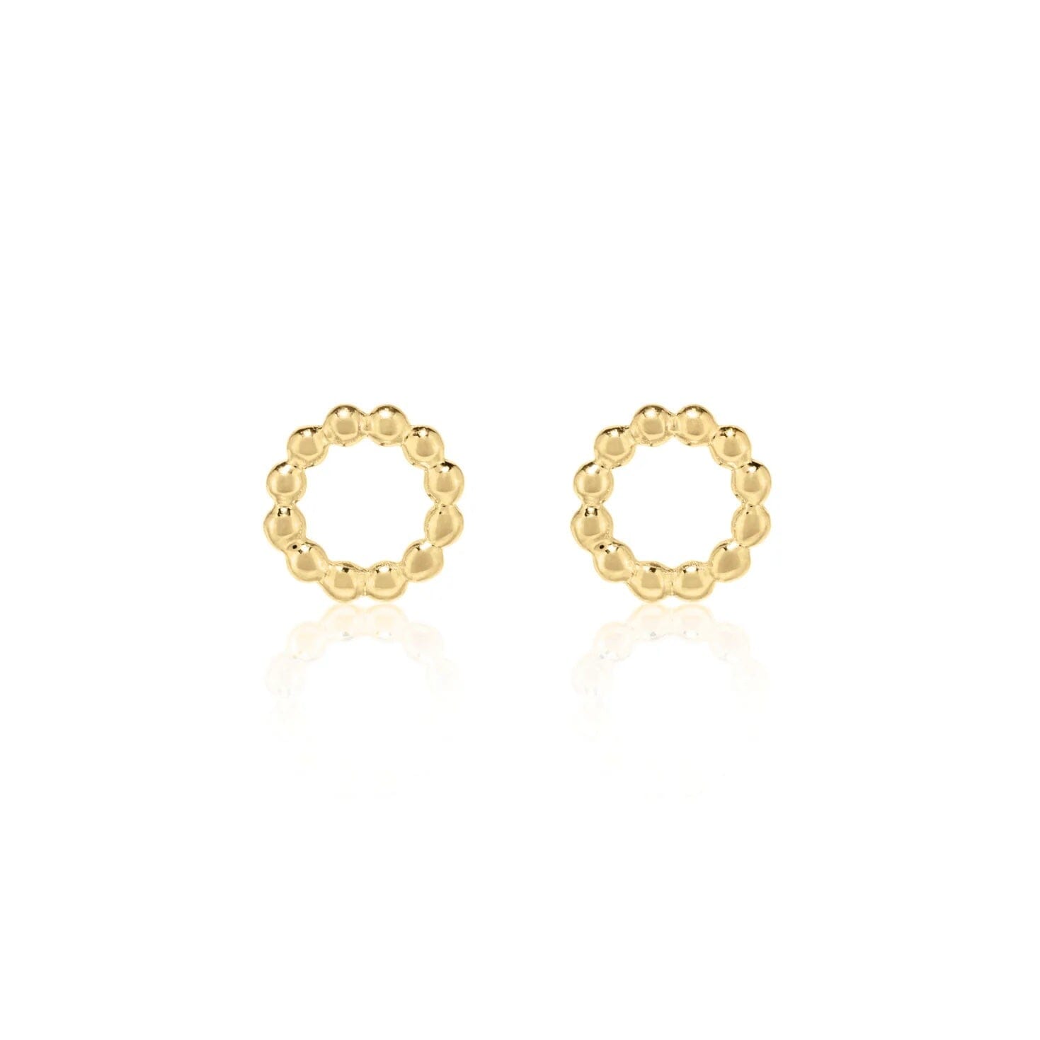 Linda Tahija Beaded Circle Stud Earrings - Gold Linda Tahija