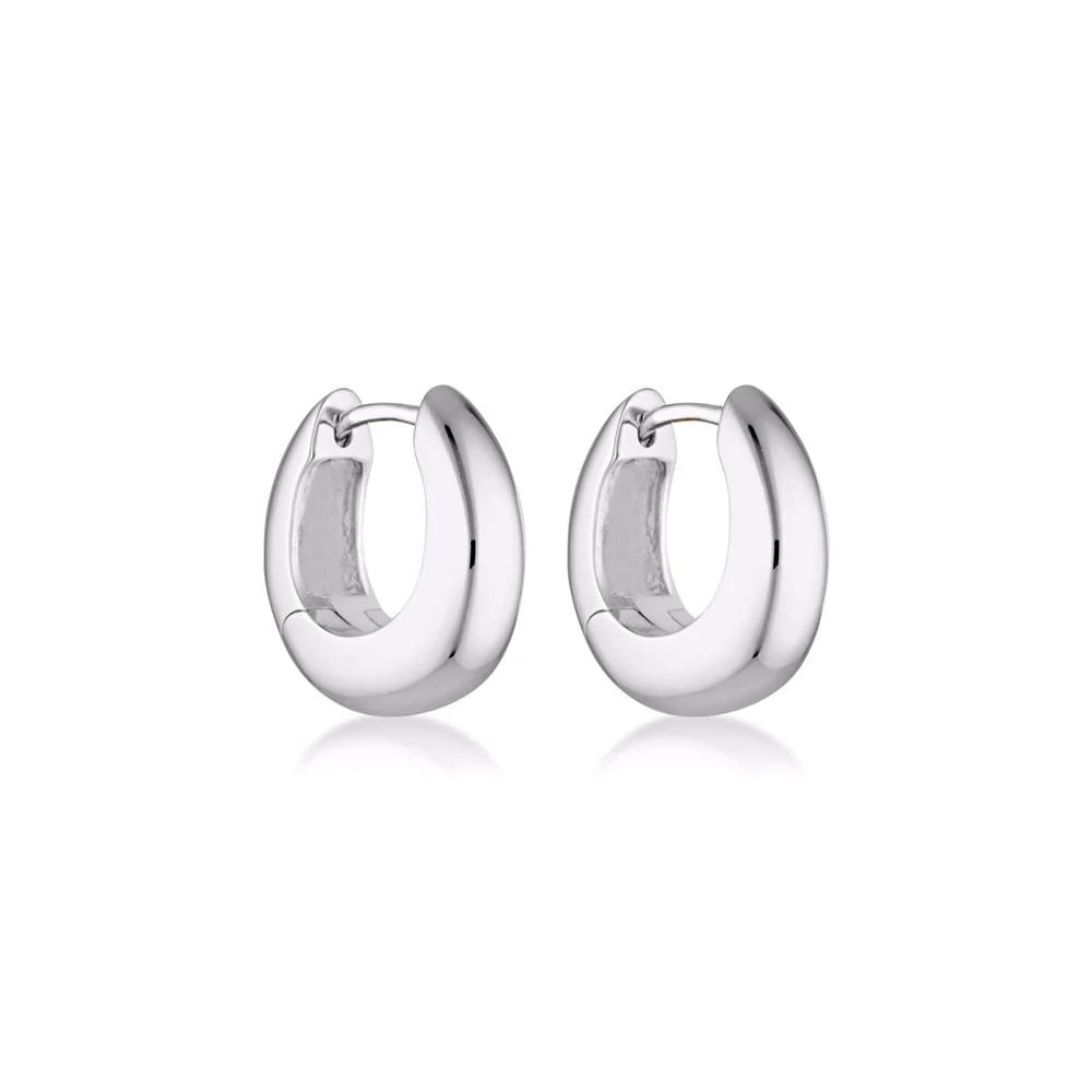 Linda Tahija Bold Huggie Earrings - Sterling Silver Linda Tahija