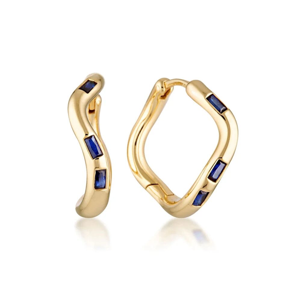 Linda Tahija Cascade Hoop Earrings - Created Sapphire Gold Linda Tahija