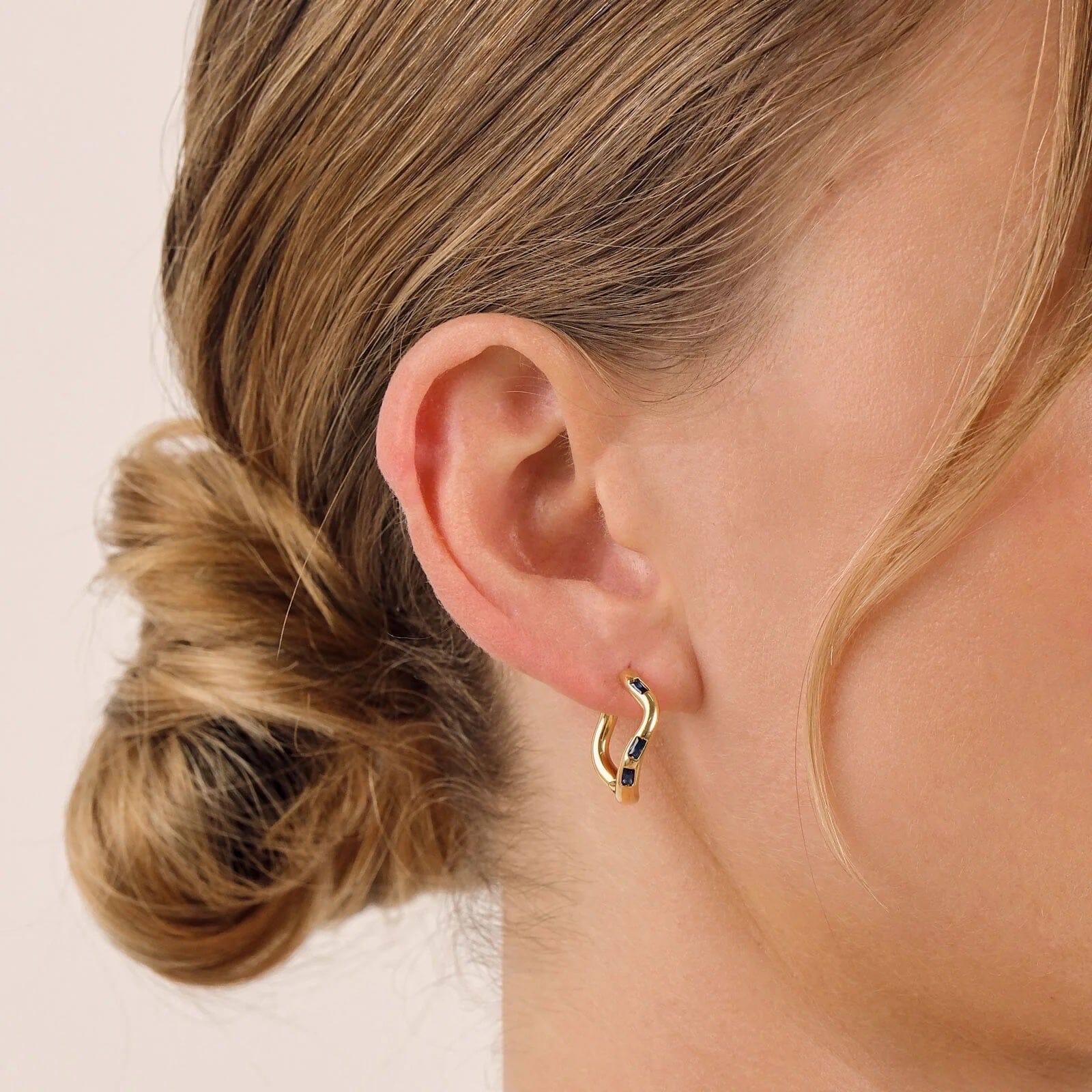 Linda Tahija Cascade Hoop Earrings - Created Sapphire Gold Linda Tahija