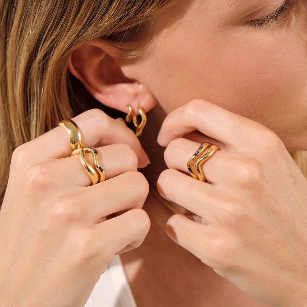 Linda Tahija Cascade Ring - Created Sapphire Gold Linda Tahija